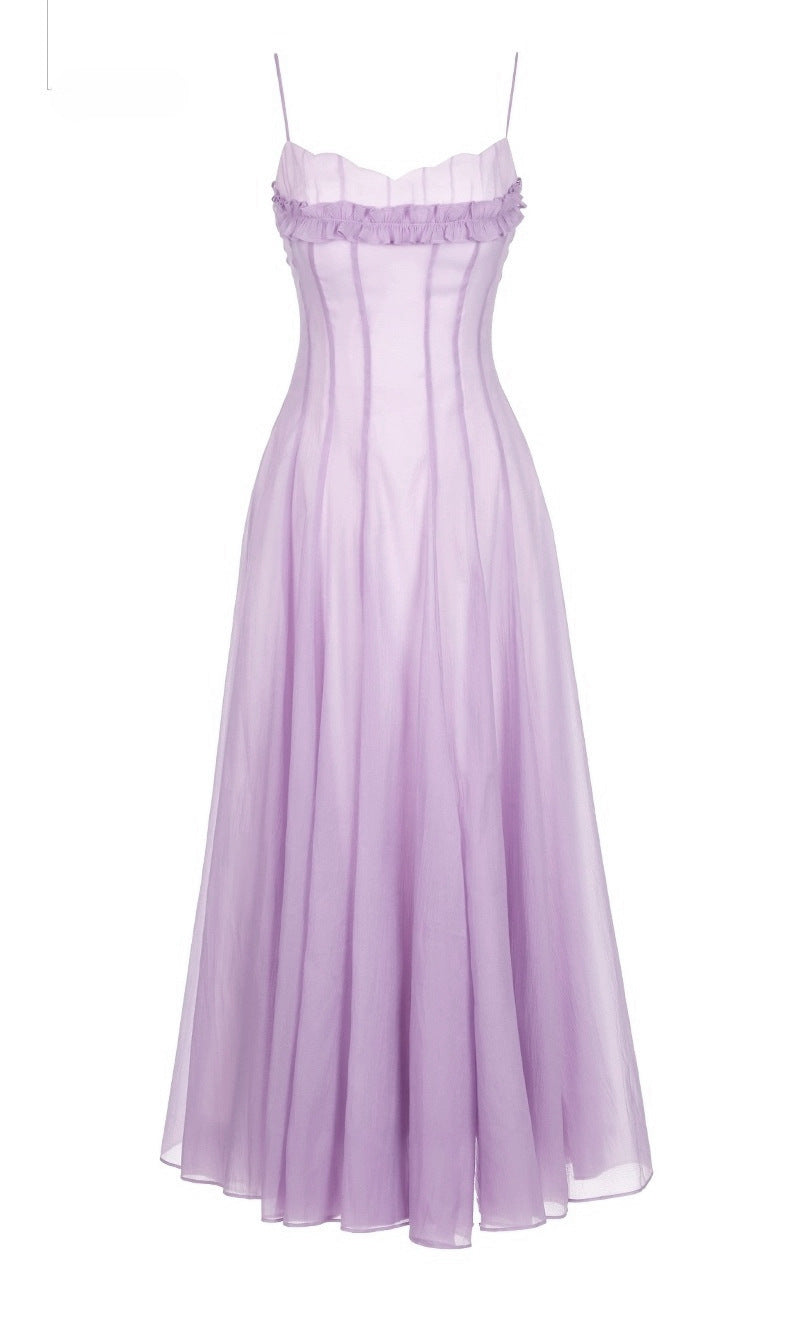 Flowering Girl Women Simona Chiffon Chest Wrap Maxi Dress In Purple