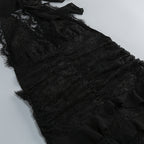 Flowering Girl Women Hulda Cotton Lace Hollow Maxi Dress In Black
