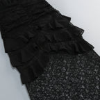 Flowering Girl Women Hulda Cotton Lace Hollow Maxi Dress In Black