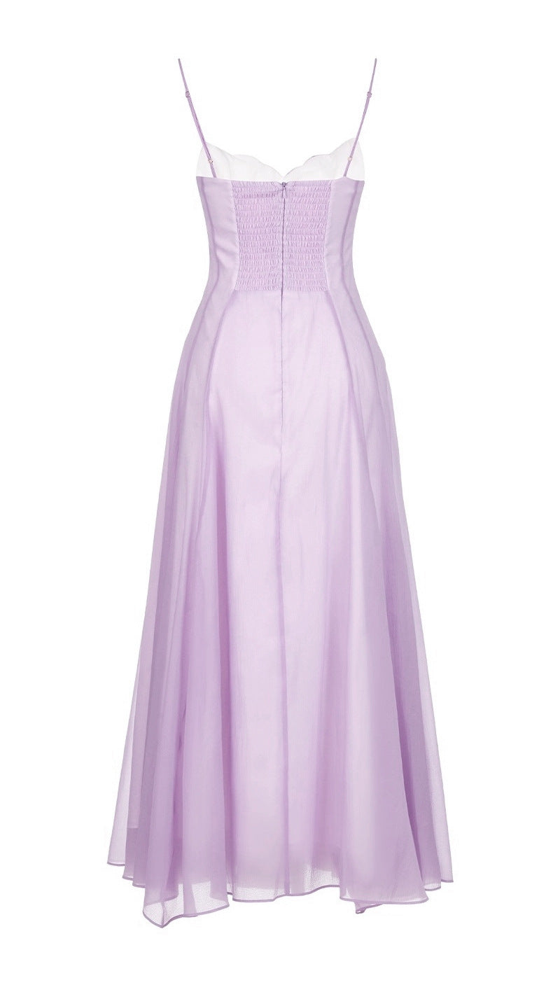 Flowering Girl Women Simona Chiffon Chest Wrap Maxi Dress In Purple
