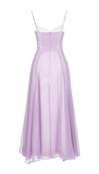 Flowering Girl Women Simona Chiffon Chest Wrap Maxi Dress In Purple