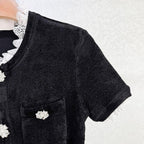 kama Black Chenille Knit Midi Dress