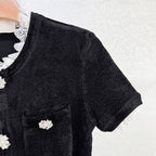 Flowering Girl Women Kama Black Chenille Knit Midi Dress