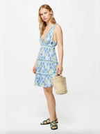 Flowering Girl Women floral bow strap V-neck backless waist dress