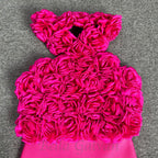 Flowering Girl Women flower bandage midi dress in hot pink
