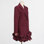 Flowering Girl Women 3D flower patchwork blazer dress