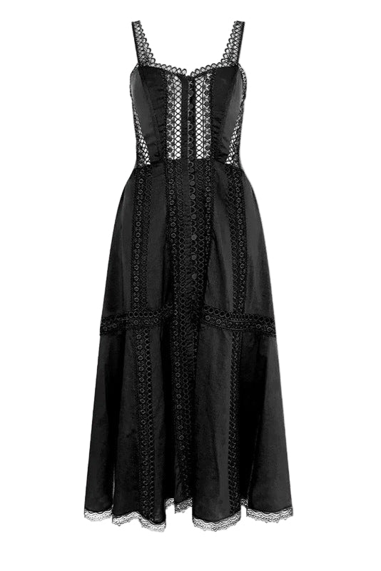 Flowering Girl Women Lillian Embroidered Hollow Tube Top Maxi Dress