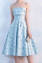 Floral Print Strapless Midi Dress