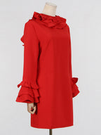 Flowering Girl Women Alessandro Ruffle Backless Mini Dress in red