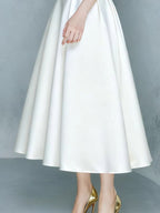 Irregular Bow A-Line Midi Dress With Belt