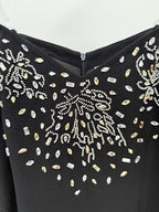 Flowering Girl Women crystal embellished off-shoulder gown in black