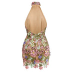Flowering Girl Women ursula floral print Halter Neck Mini Dress