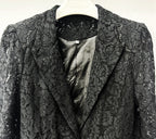 Flowering Girl Women Elvira v-Neck Lace Blazer Set In Black