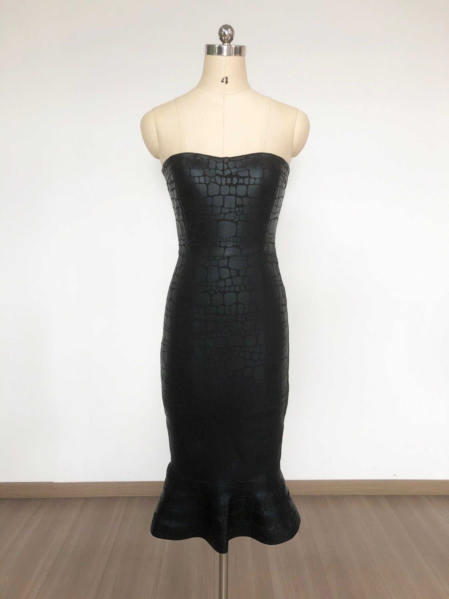 Flowering Girl Women Eudora Off Shoulder Bodycon Fishtail Hem Midi Dress In Black