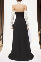 jenny Halter-neck 3d flower embroidery backless maxi dress - black