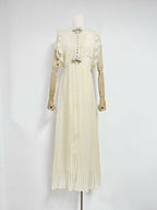 Flowering Girl Women Chiffon Ruffled Maxi Dress in apricot