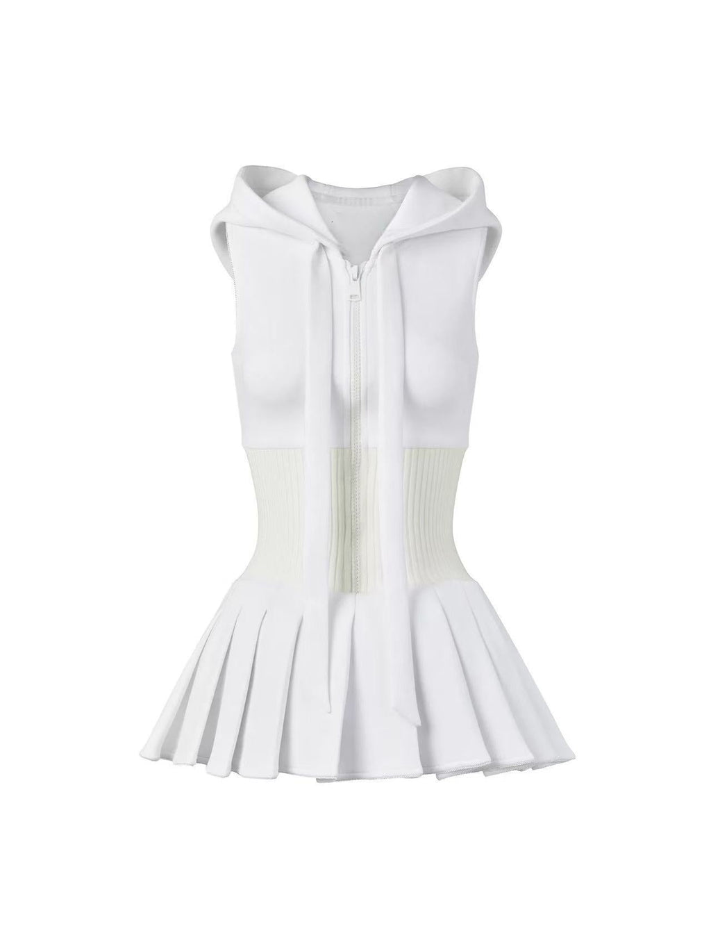 Cliffa Sleeveless Knit Mini Dress - White