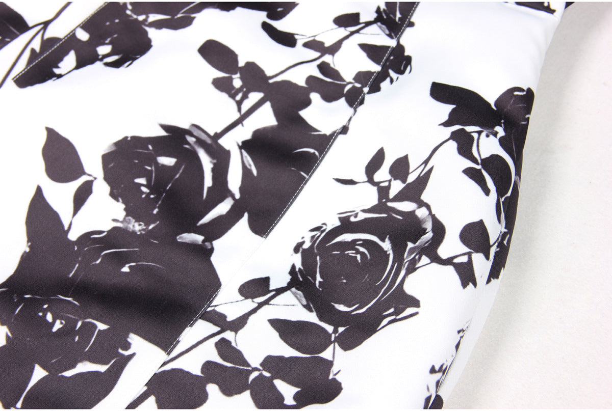 Flowering Girl Women Tabitha Two-Tone Floral-Print Leather Mini Dress