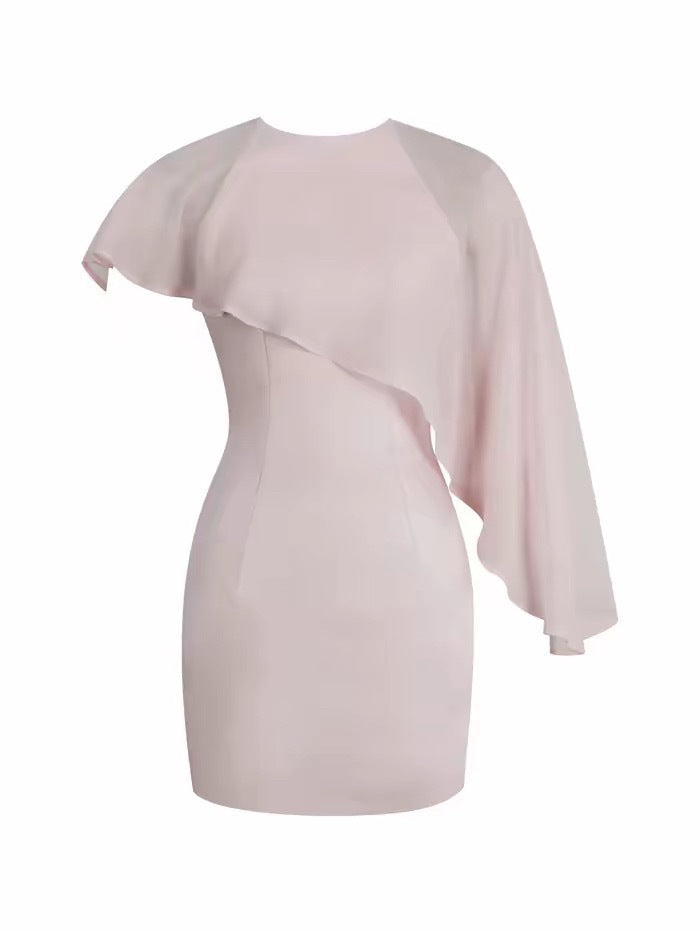 Flowering Girl Women wendy cape bodycon mini dress - pink