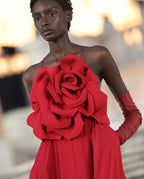 Flowering Girl Women winifred 3d flower strap maxi dress in red