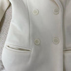 Flowering Girl Women Ivory Slim faux fur mid-length woolen coat