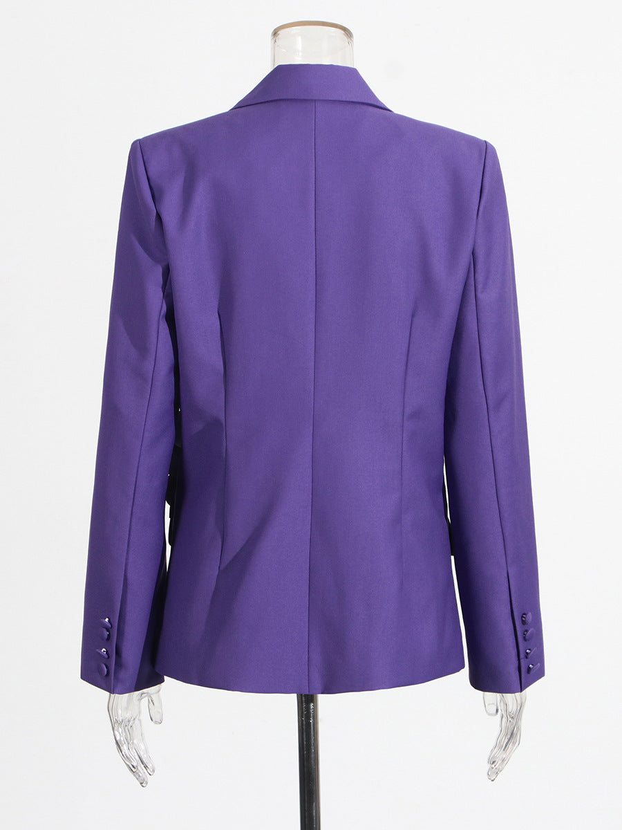 Flowering Girl Women Aharon Flower Lapel Cross Blazer
