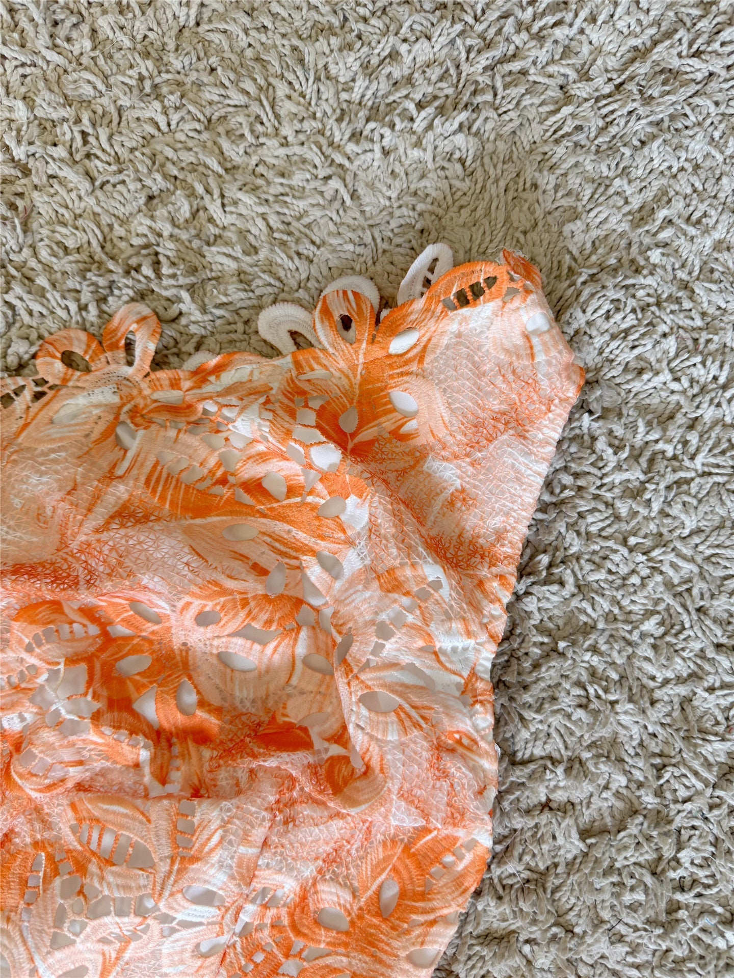 One Shoulder Floral Lace Midi Mermaid Dress