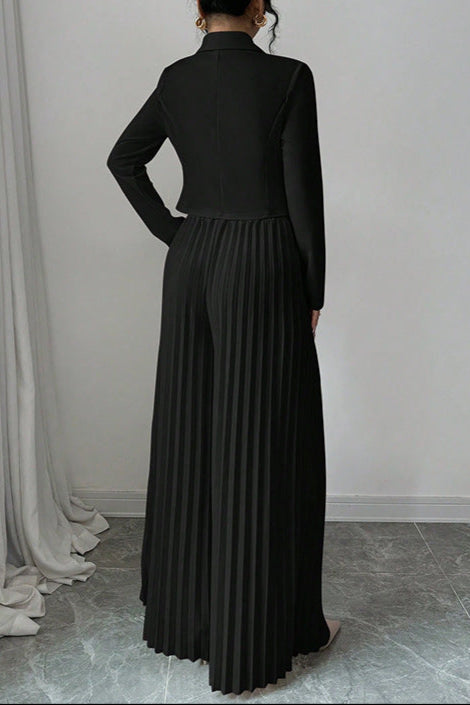 Flowering Girl Women black long-sleeved suit