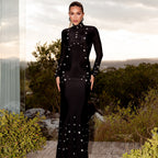 Clara Embellished Stretch-Jersey Maxi Dress In Black