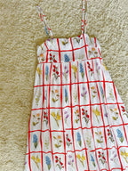 floral plaid cotton silk spaghetti strap dress