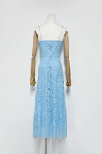 Flowering Girl Women Samantha Hollow Out Sleeveless Maxi Dress In Blue