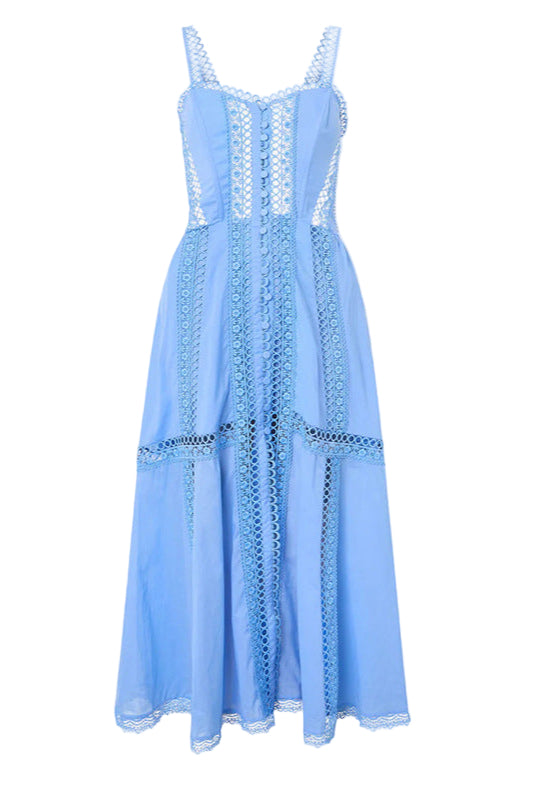 Flowering Girl Women Lillian Embroidered Hollow Tube Top Maxi Dress