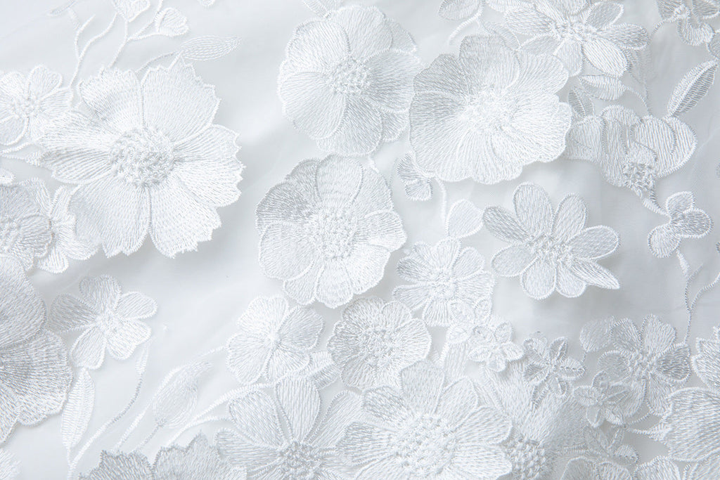 Flowering Girl Women Georgia 3d Floral Lace Mini Dress In White