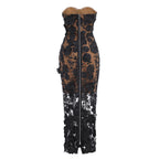 Flowering Girl Women jasmine strapless black maxi dress