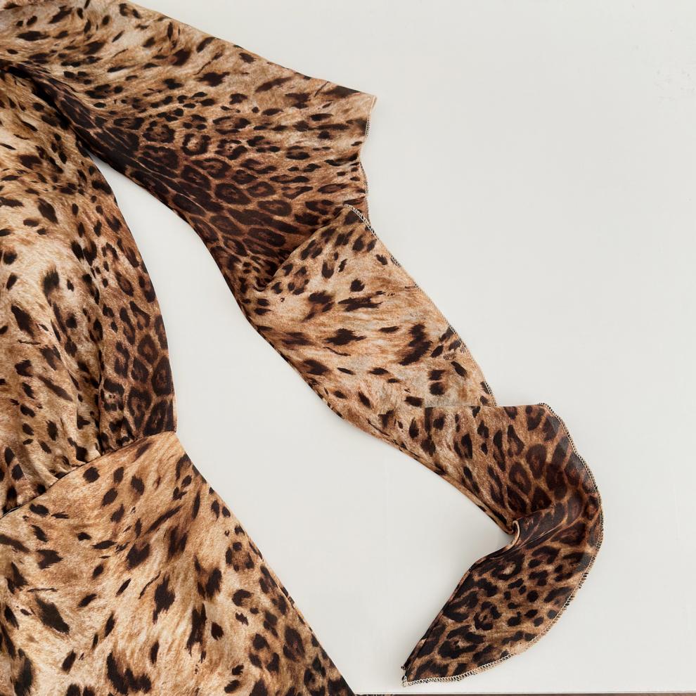 edwina Long Sleeves Leopard Print Mini Dress in brown