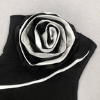 Flowering Girl Women Ann Strapless Flower Detail Bandage Maxi Dress In Black