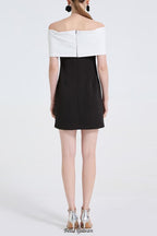 Flowering Girl Women sandra off-shoulder 3d flower mini dress in black