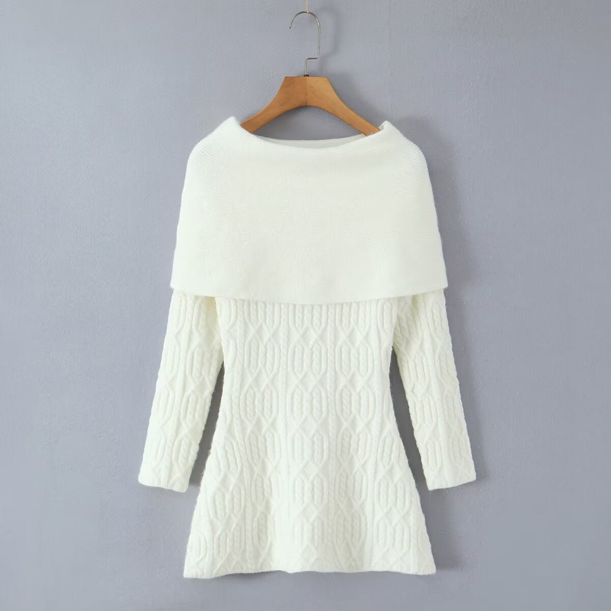 gwendolyn Off Shoulder Knit Mini Dress - White