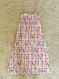 floral plaid cotton silk spaghetti strap dress