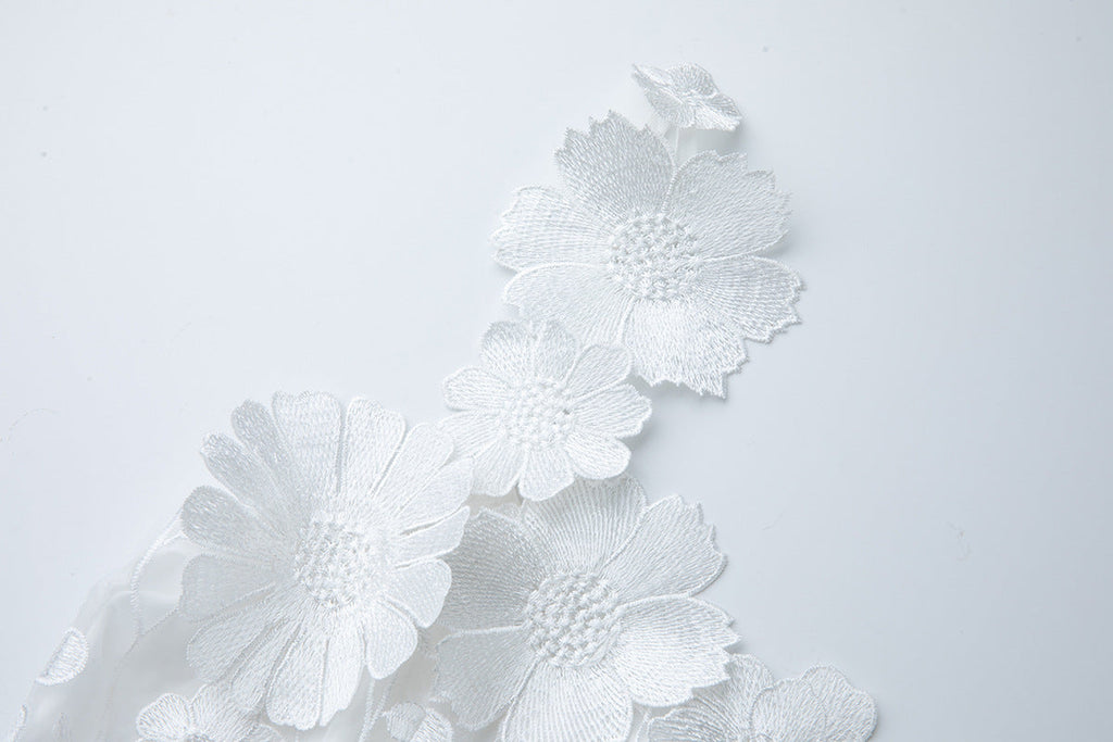 Flowering Girl Women Georgia 3d Floral Lace Mini Dress In White