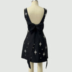 Flowering Girl Women Adora Sleeveless Diamond Bow Bandage Mini Dress In Black