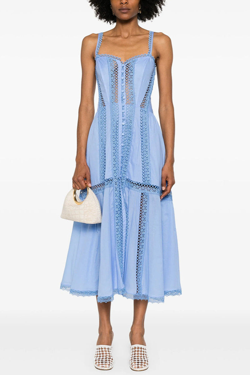 Flowering Girl Women Lillian Embroidered Hollow Tube Top Maxi Dress