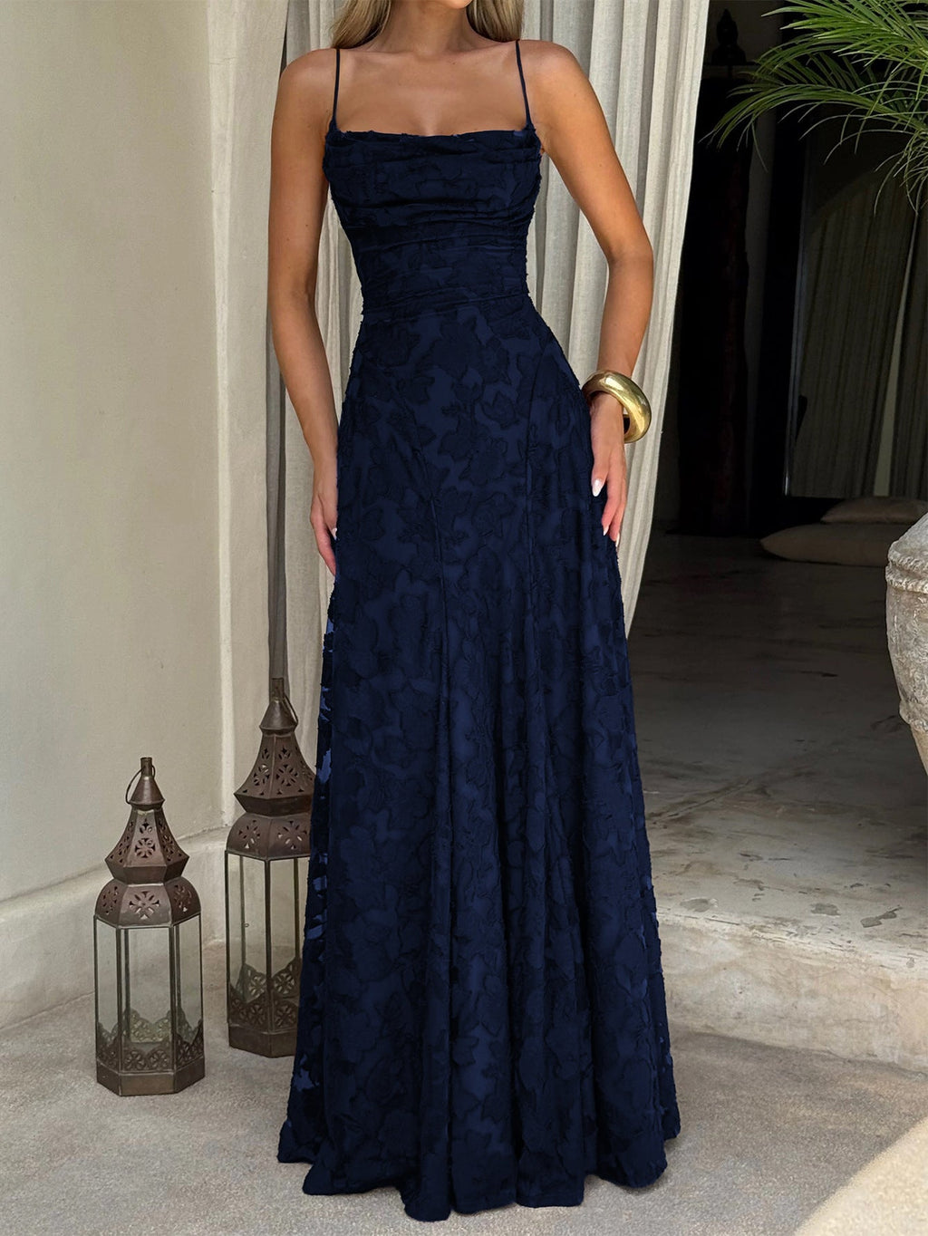 Francis Maxi Dress-Dark Blue
