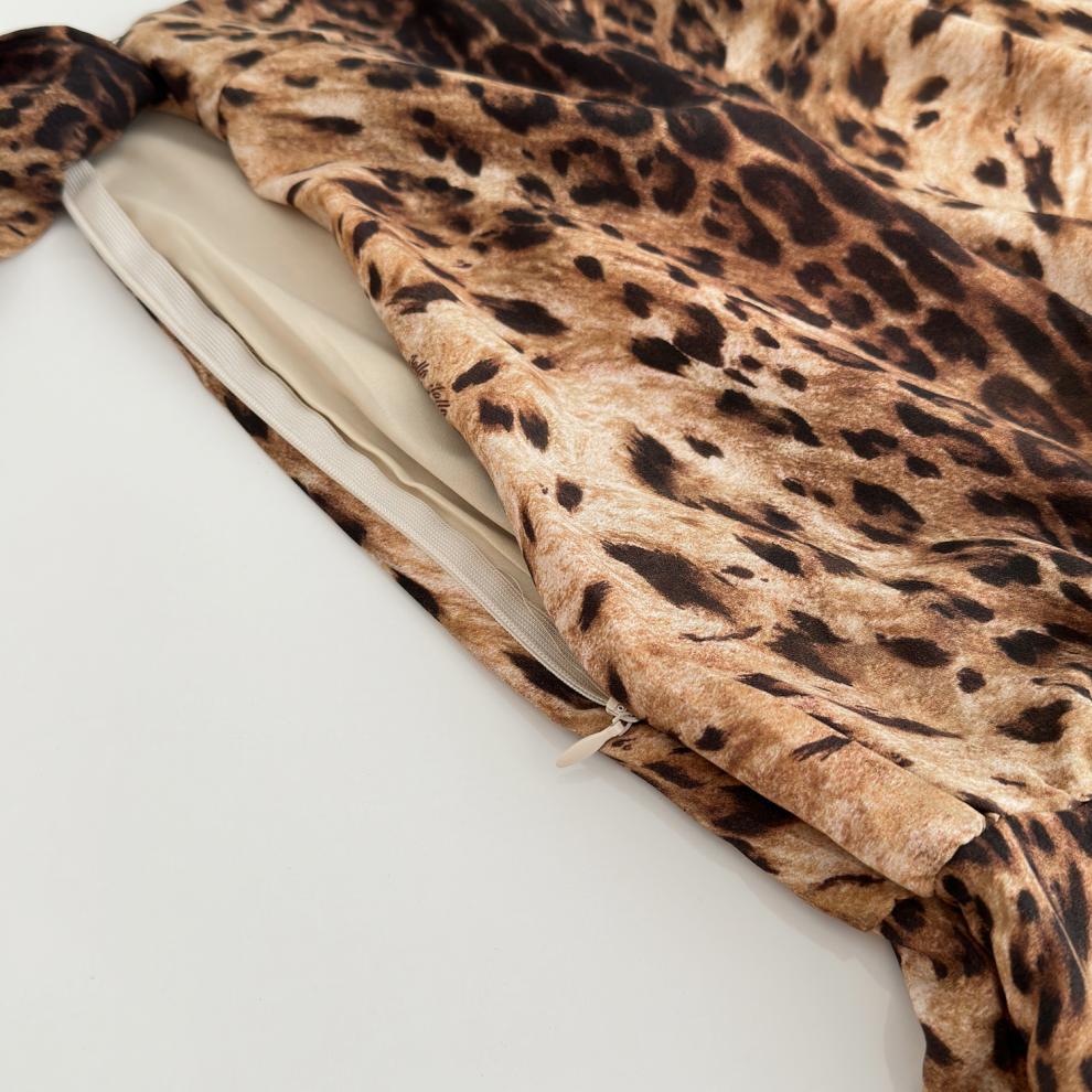 Edwina Long Sleeves Leopard Print Mini Dress In Brown