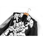 Flowering Girl Women Damask Dripping Blazer Mini Dress in black