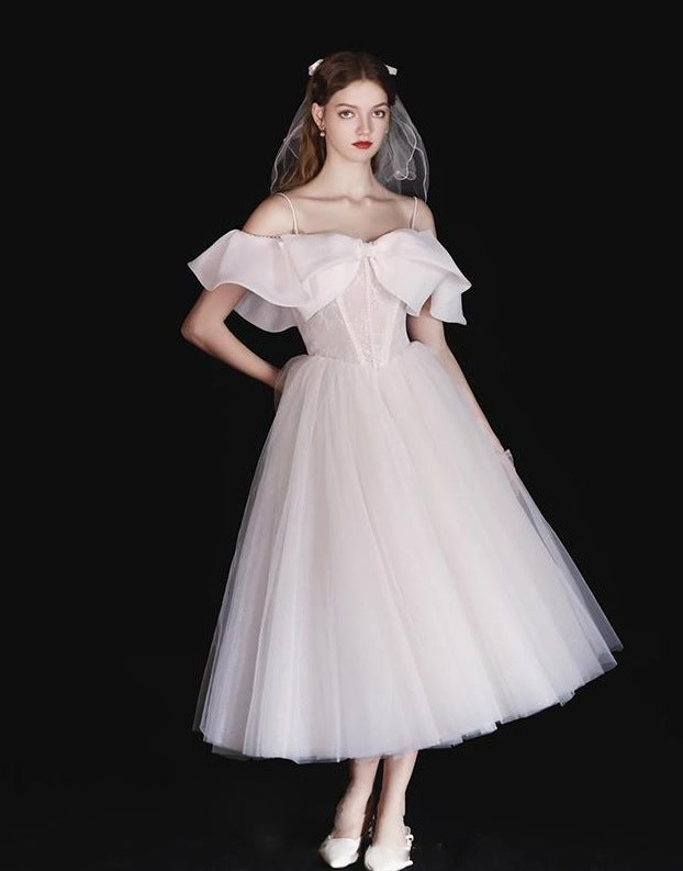 Sebastiane French-Style Ruffled One-Shoulder Midi Dress - White