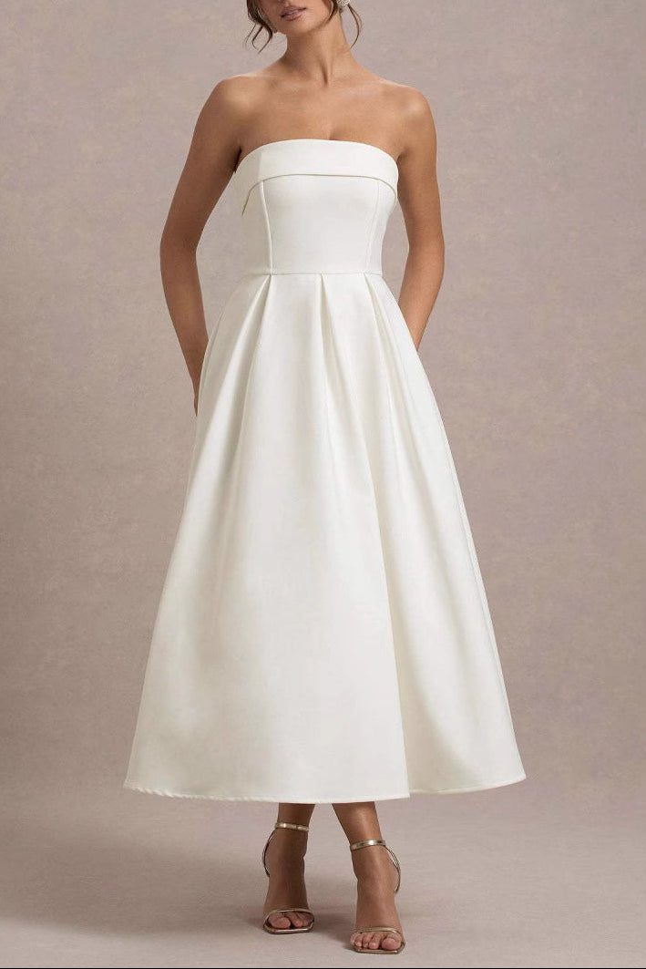 Flowering Girl Women white bandeau midi dress
