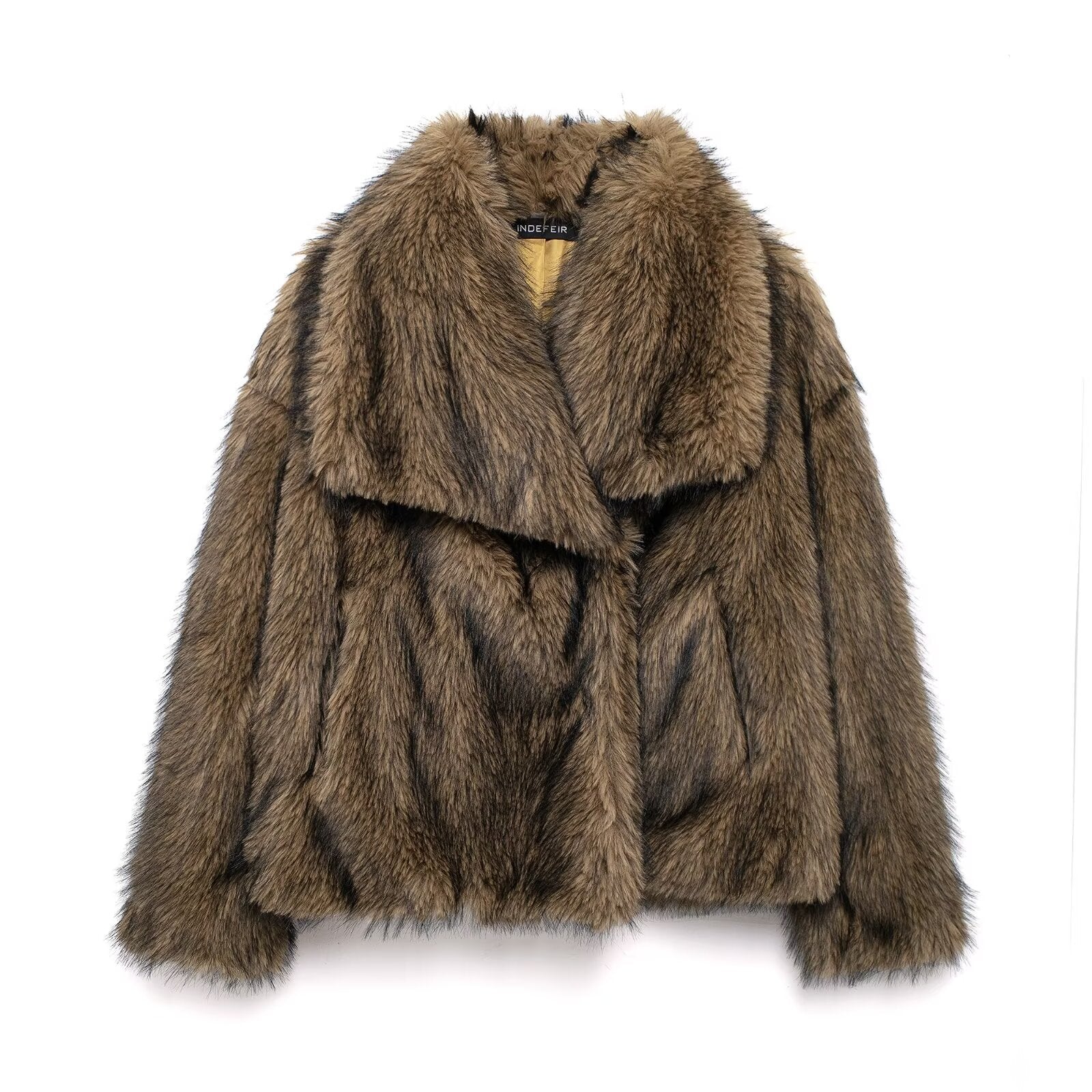 Flowering Girl Women mag lambswool thick fur coat