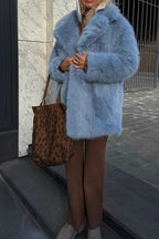 Flowering Girl Women imitation fox fur coat in winter