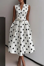 Flowering Girl Women white polka dot strapless maxi dress